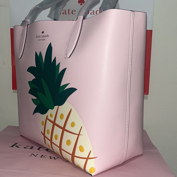 ♠️🍍 kate spade Pineapple Graphic Reversible Tote Bag, Pink Multi - Picture 9 of 16